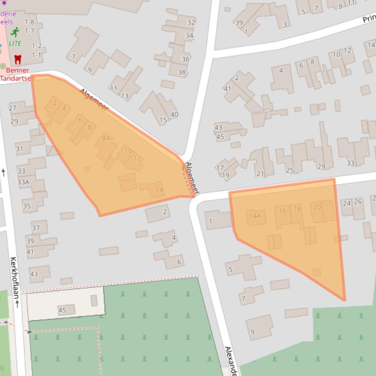 Kaart van postcodegebied 6721GC.