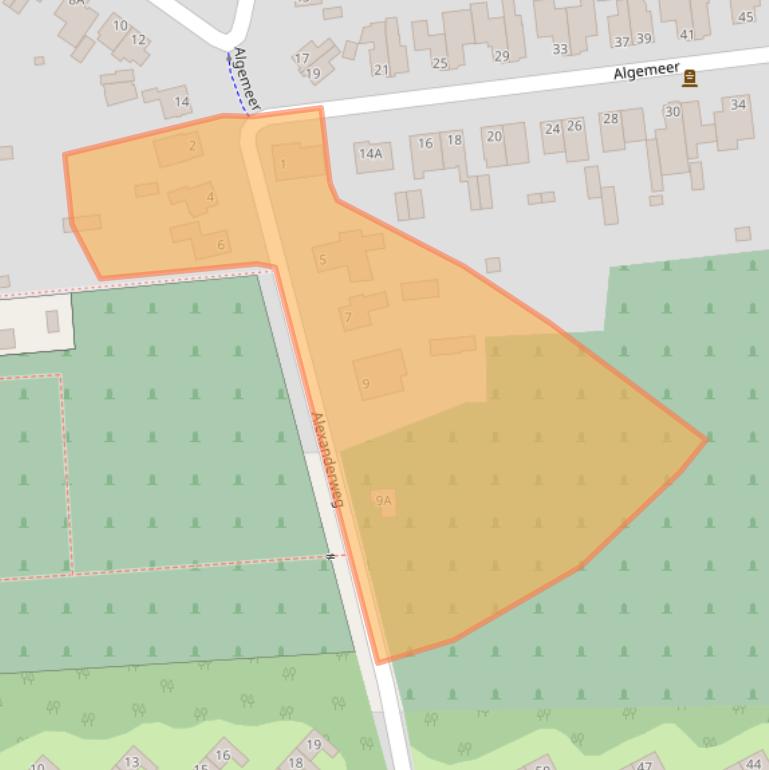 Kaart van postcodegebied 6721GG.