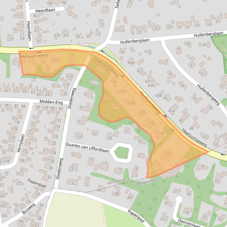 Kaart van postcodegebied 6721GT.