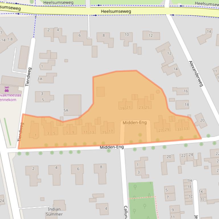 Kaart van postcodegebied 6721GV.