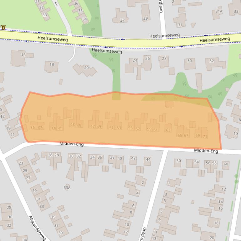Kaart van postcodegebied 6721GW.