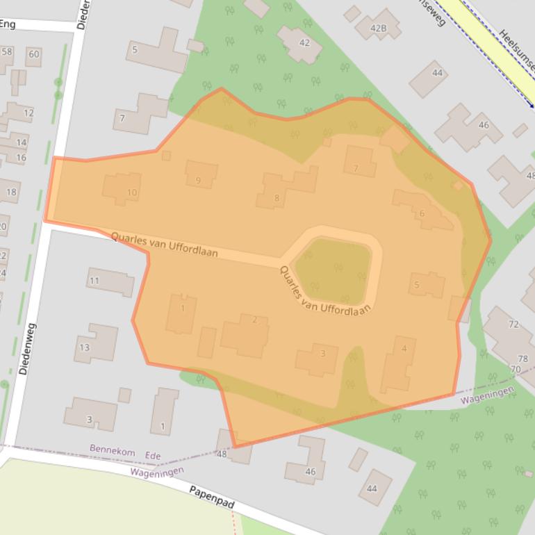 Kaart van postcodegebied 6721HS.