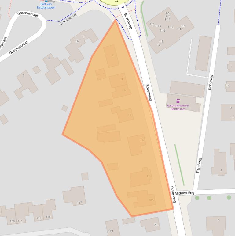 Kaart van postcodegebied 6721HW.