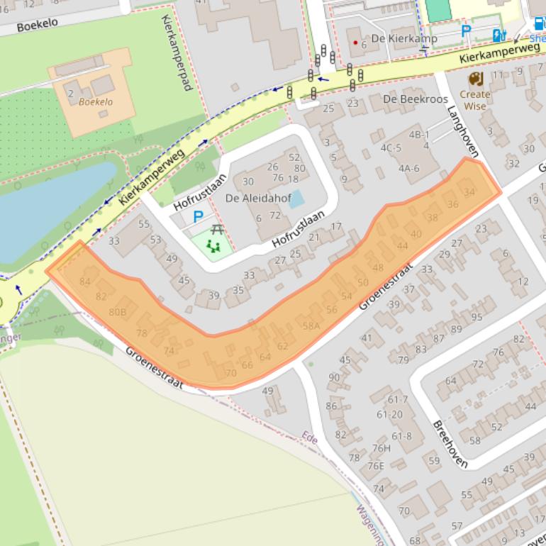 Kaart van postcodegebied 6721JC.