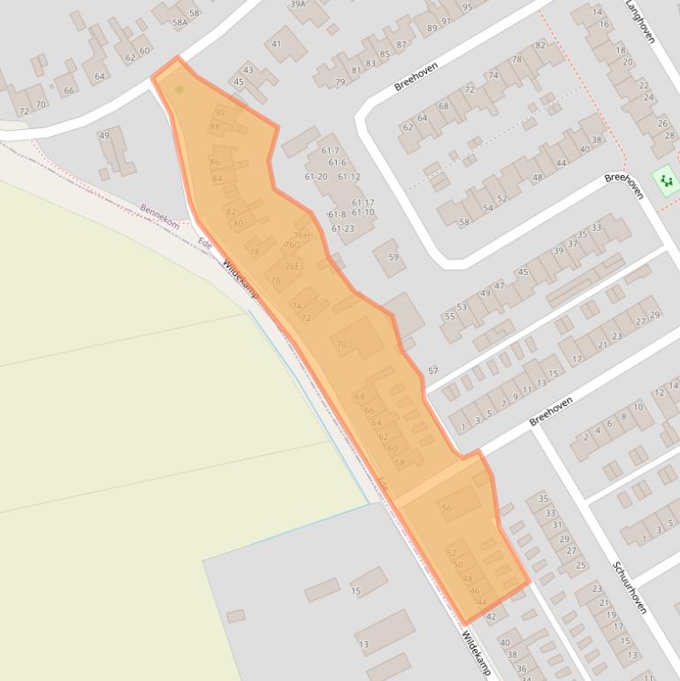 Kaart van postcodegebied 6721JE.