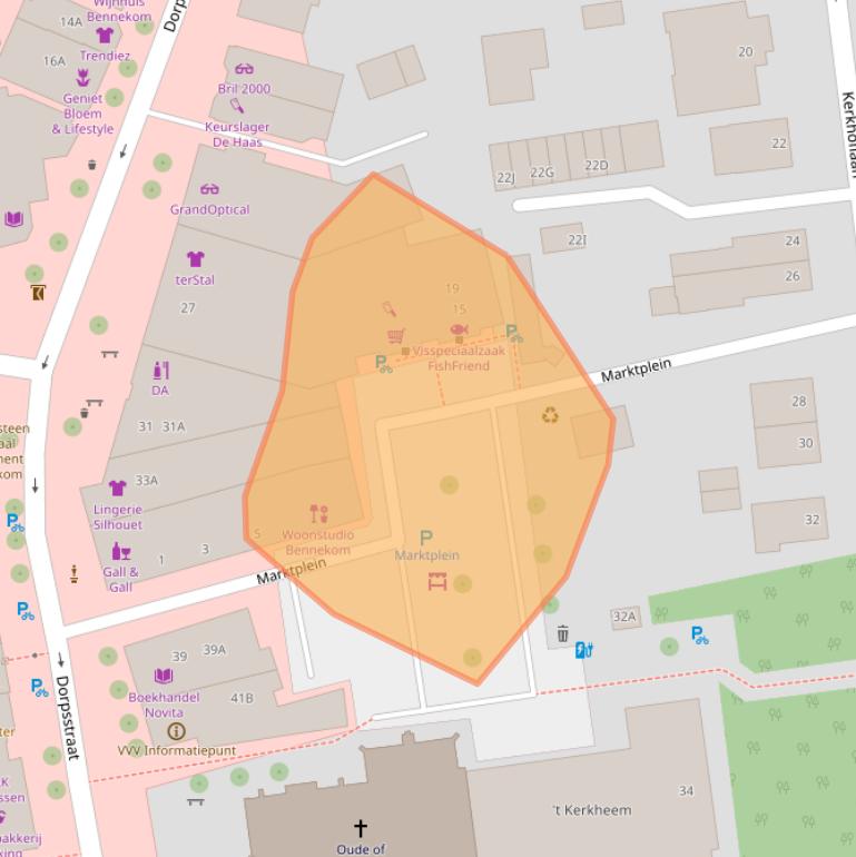 Kaart van postcodegebied 6721JG.