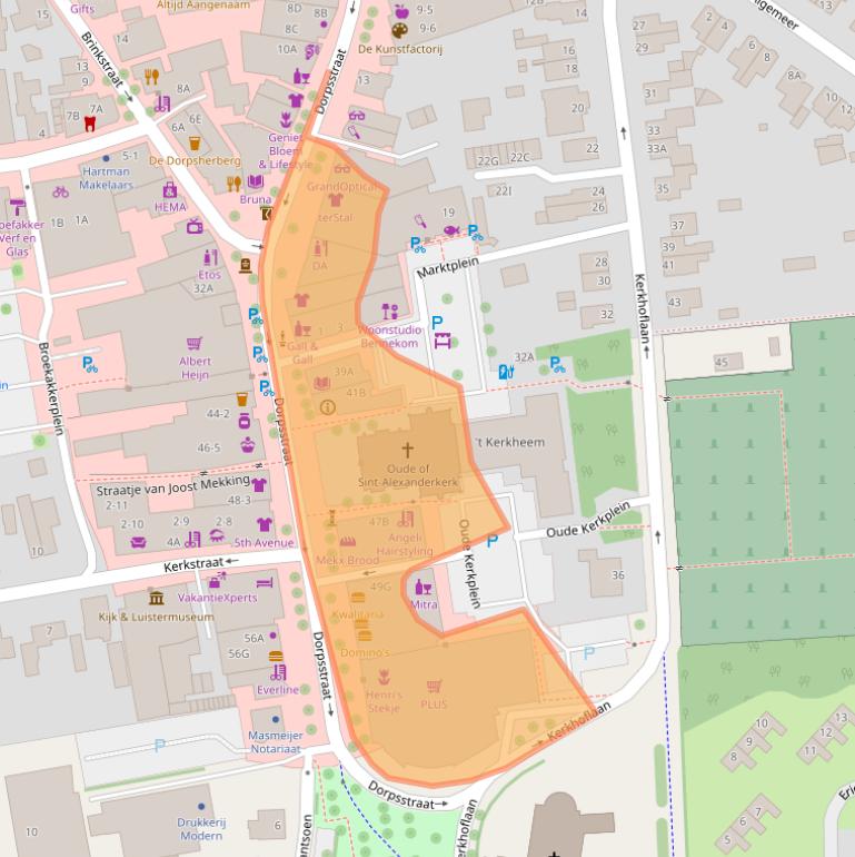 Kaart van postcodegebied 6721JJ.