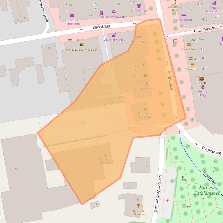 Kaart van postcodegebied 6721JM.
