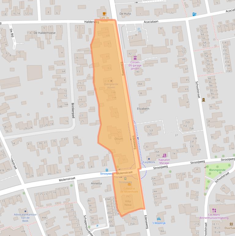 Kaart van postcodegebied 6721JP.