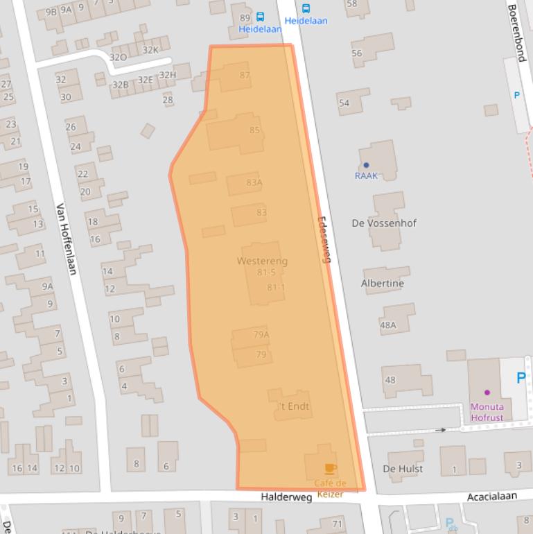 Kaart van postcodegebied 6721JR.