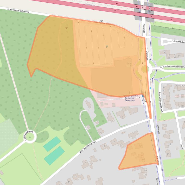 Kaart van postcodegebied 6721JV.