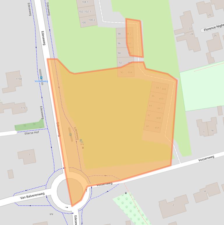 Kaart van postcodegebied 6721KA.