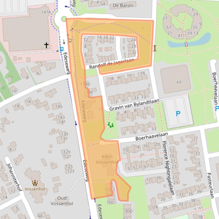 Kaart van postcodegebied 6721KC.