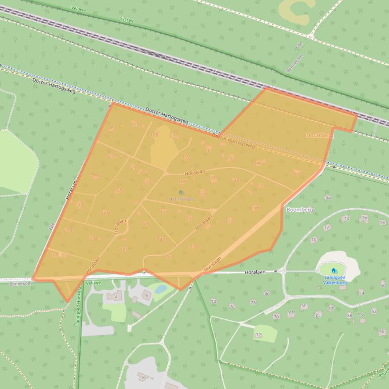 Kaart van postcodegebied 6721KM.