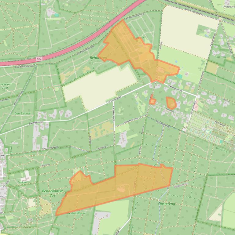 Kaart van postcodegebied 6721MD.