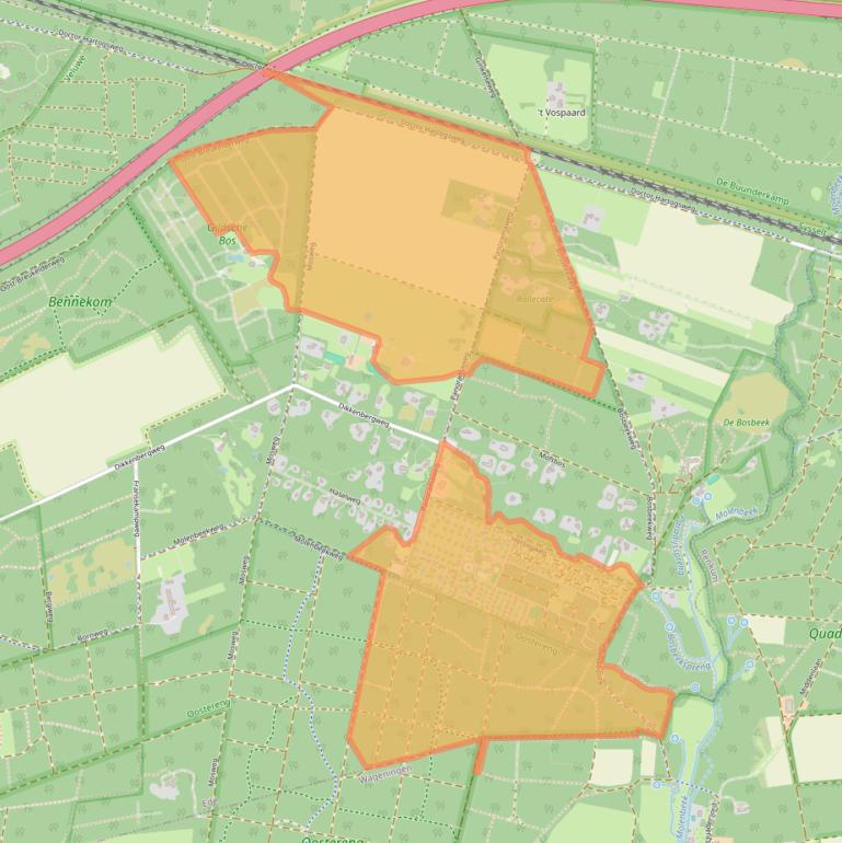 Kaart van postcodegebied 6721MK.