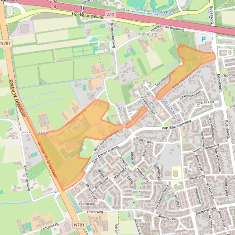 Kaart van postcodegebied 6721MR.