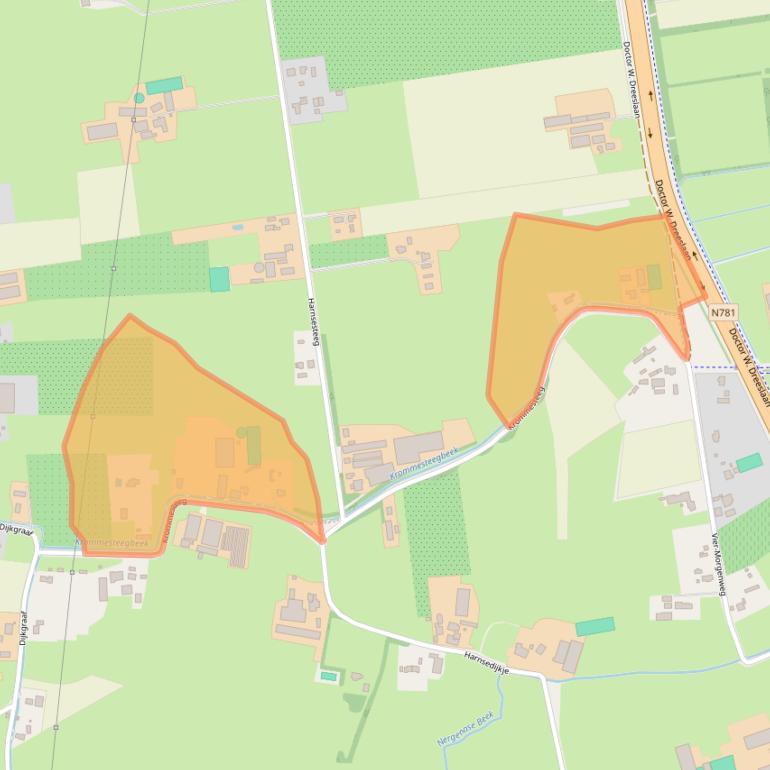 Kaart van postcodegebied 6721MV.