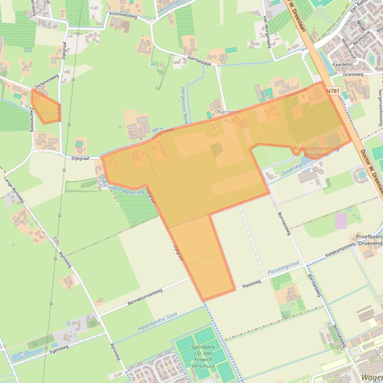 Kaart van postcodegebied 6721NB.