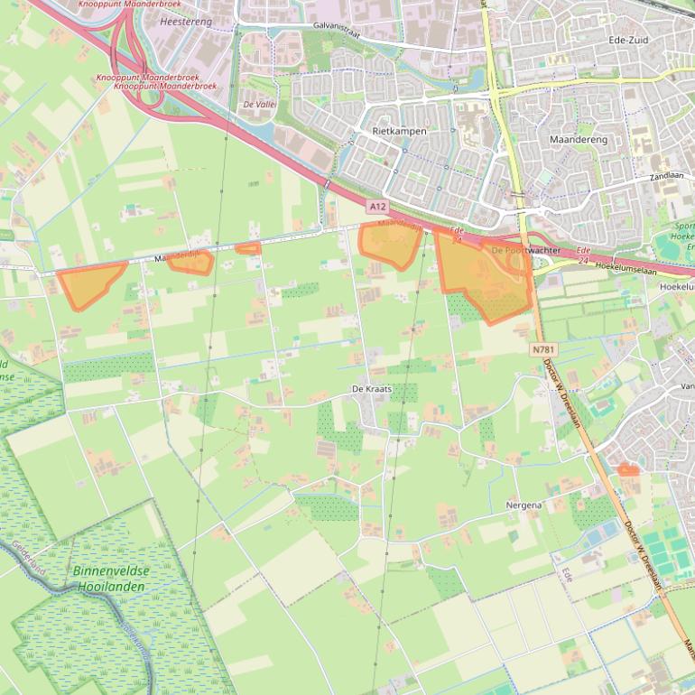 Kaart van postcodegebied 6721NE.
