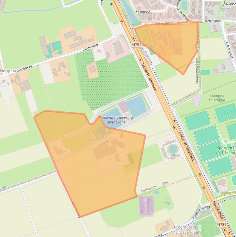 Kaart van postcodegebied 6721NG.