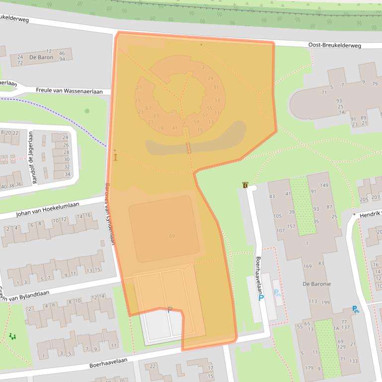 Kaart van postcodegebied 6721PK.