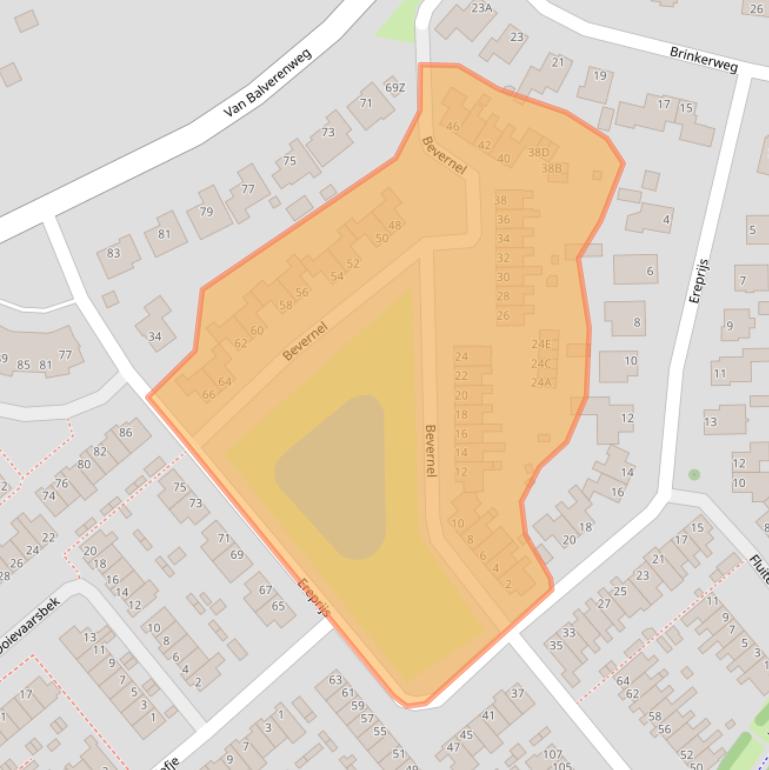 Kaart van postcodegebied 6721RE.