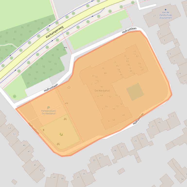 Kaart van postcodegebied 6721TB.