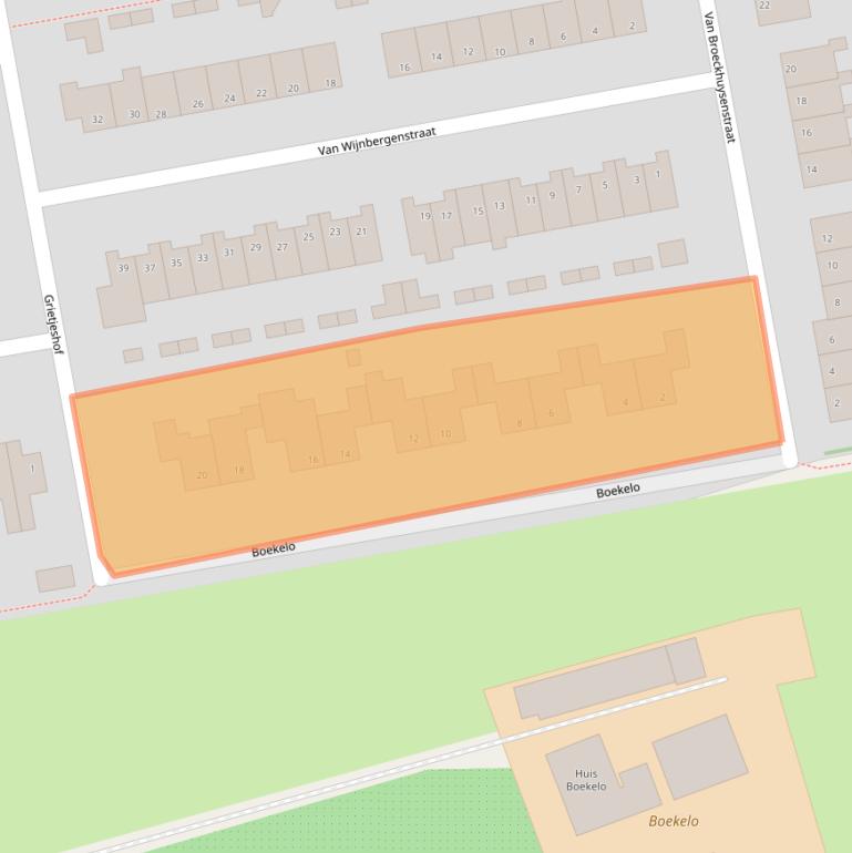 Kaart van postcodegebied 6721TG.