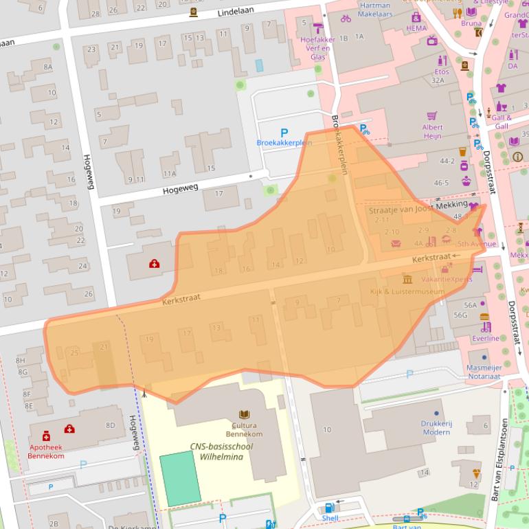 Kaart van postcodegebied 6721VA.