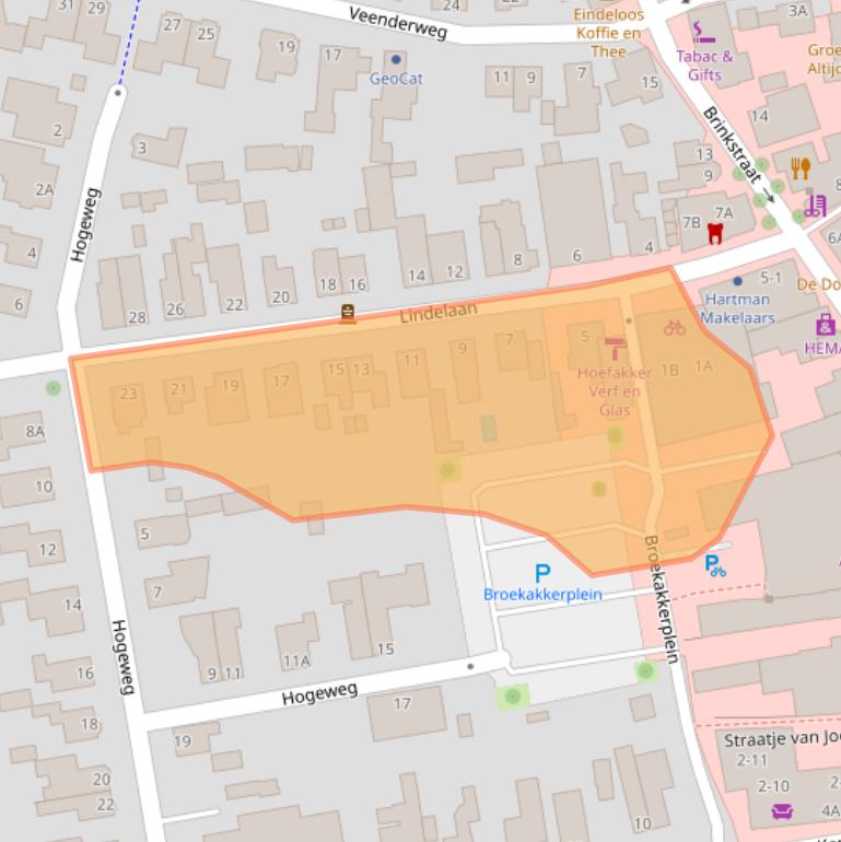 Kaart van postcodegebied 6721VB.