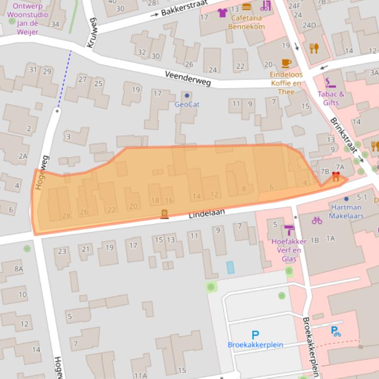 Kaart van postcodegebied 6721VC.