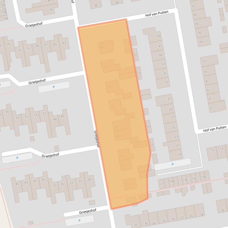 Kaart van postcodegebied 6721VJ.