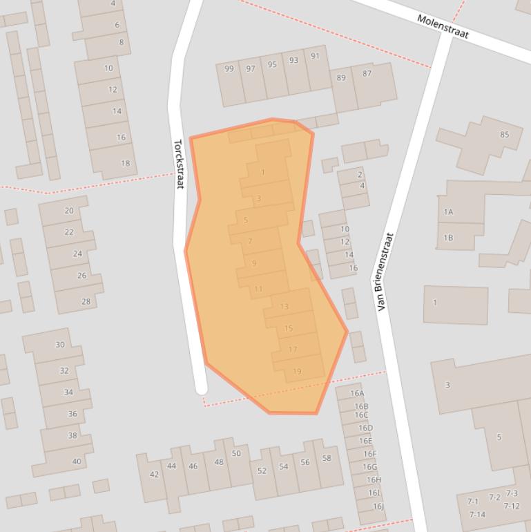 Kaart van postcodegebied 6721VL.