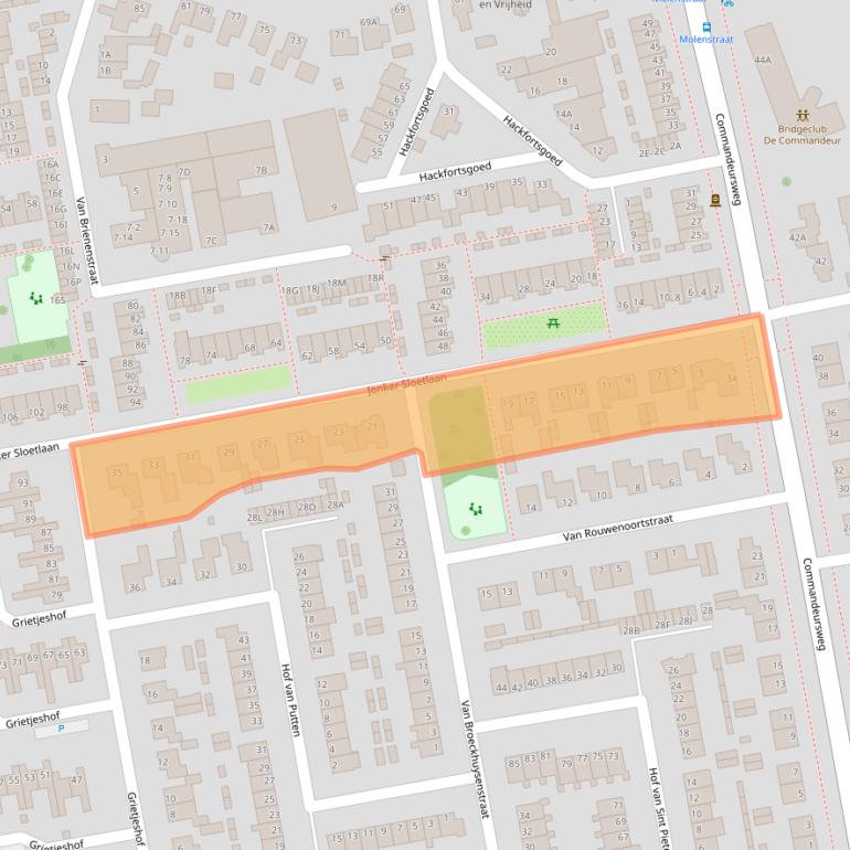 Kaart van postcodegebied 6721VN.