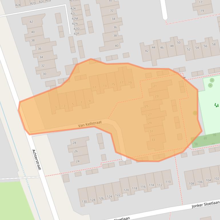 Kaart van postcodegebied 6721VT.