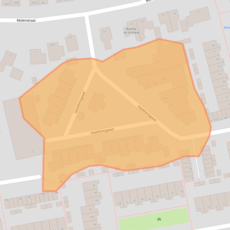 Kaart van postcodegebied 6721WC.