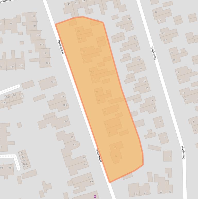 Kaart van postcodegebied 6721WZ.