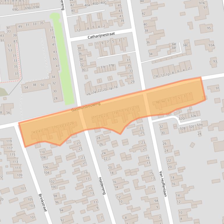 Kaart van postcodegebied 6721XH.