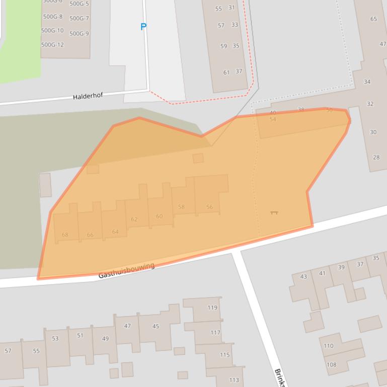 Kaart van postcodegebied 6721XL.