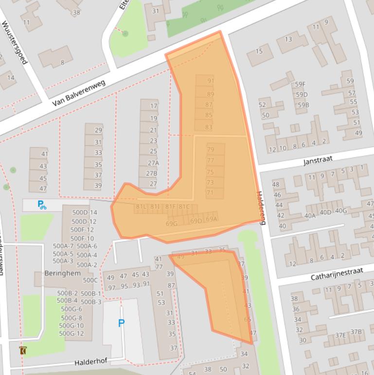 Kaart van postcodegebied 6721XS.