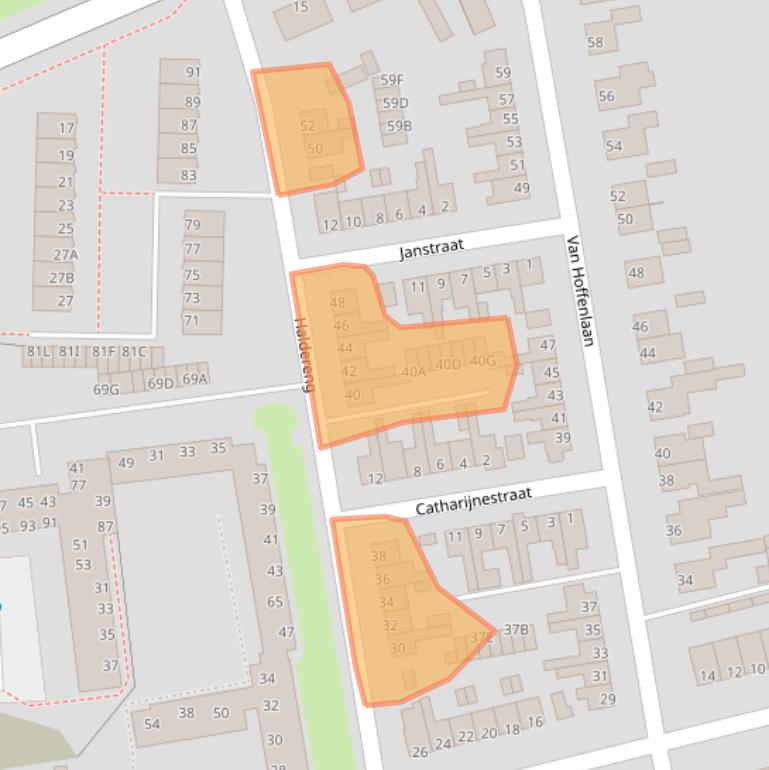 Kaart van postcodegebied 6721XV.