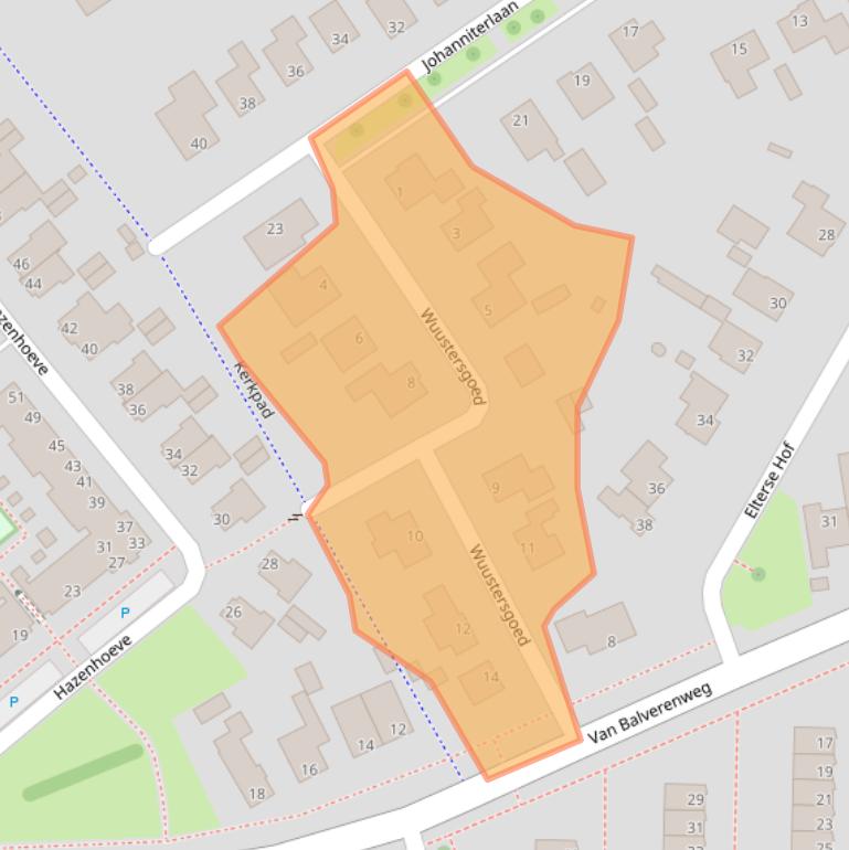 Kaart van postcodegebied 6721XW.