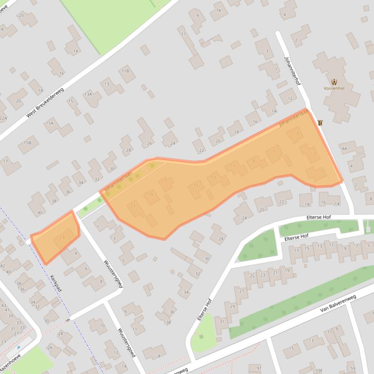 Kaart van postcodegebied 6721XX.