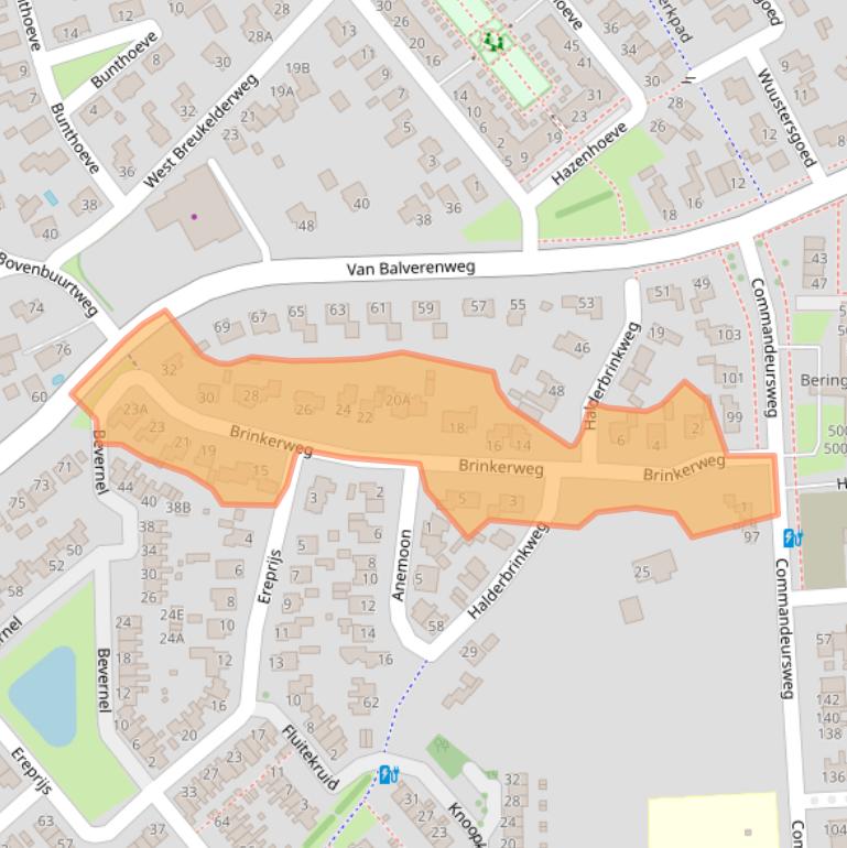 Kaart van postcodegebied 6721ZC.