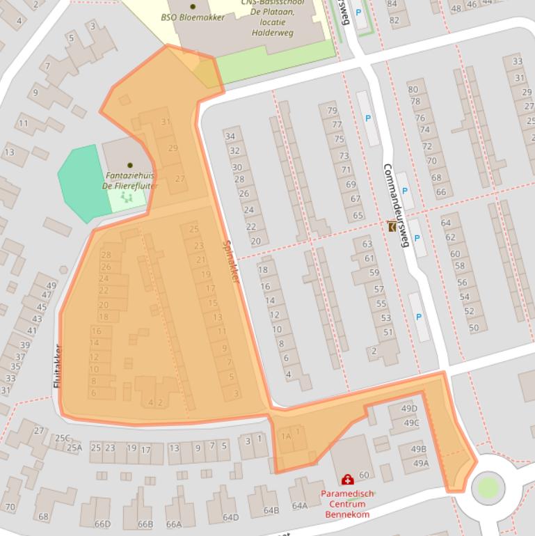 Kaart van postcodegebied 6721ZD.