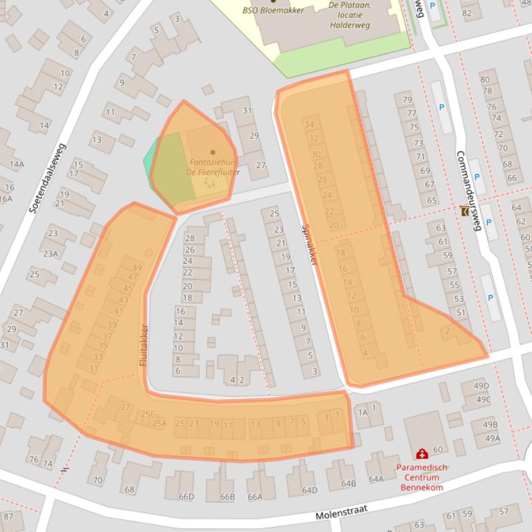 Kaart van postcodegebied 6721ZE.