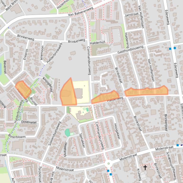 Kaart van postcodegebied 6721ZK.