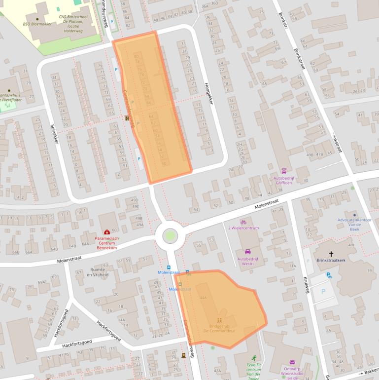 Kaart van postcodegebied 6721ZM.