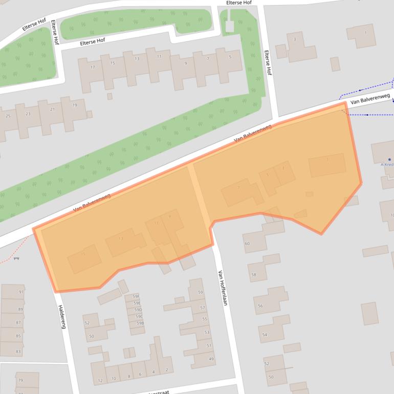 Kaart van postcodegebied 6721ZT.